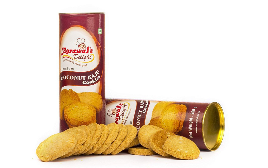 Agrawal's Delight Coconut Kaju Cookies    Tin  400 grams